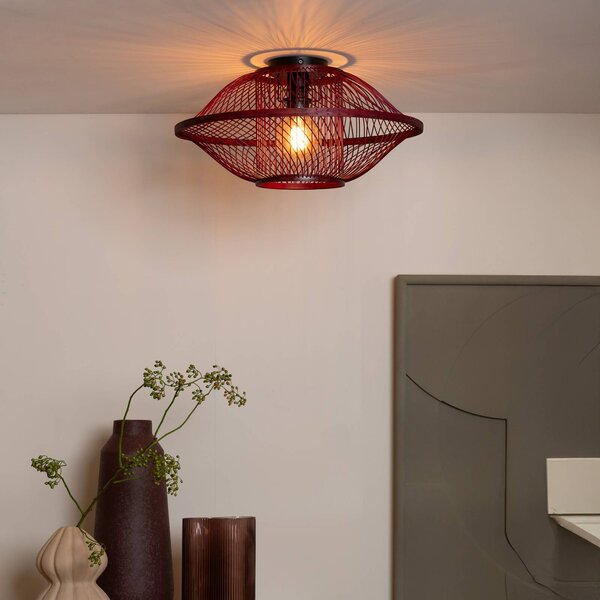 Good & Mojo Lampa sufitowa Maui, możliwość ściemniania, czerwony, salon / jadalnia, bambus, design