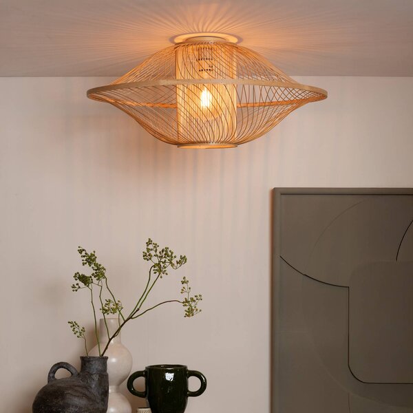 Good & Mojo Lampa sufitowa Maui, możliwość ściemniania, jasne drewno, salon / jadalnia, bambus, design