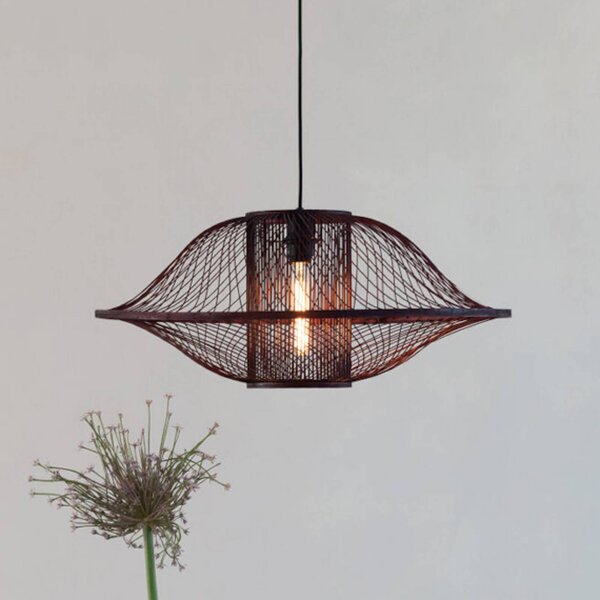 Good & Mojo Lampa wisząca Maui, możliwość ściemniania, czerwony, salon / jadalnia, bambus, design