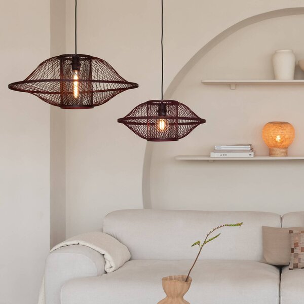 Good & Mojo Lampa wisząca Maui, możliwość ściemniania, czerwony, salon / jadalnia, bambus, design