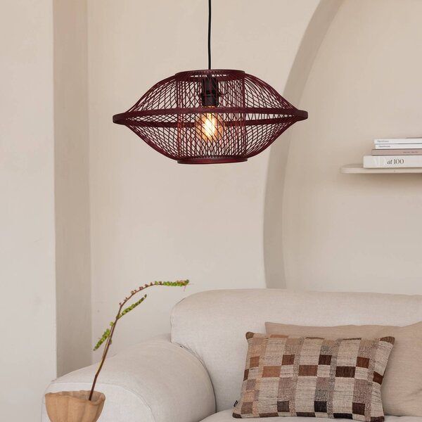 Good & Mojo Lampa wisząca Maui, możliwość ściemniania, czerwony, salon / jadalnia, bambus, design