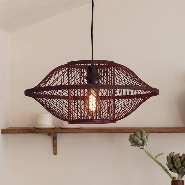 Good & Mojo Lampa wisząca Maui, możliwość ściemniania, czerwony, salon / jadalnia, bambus, design