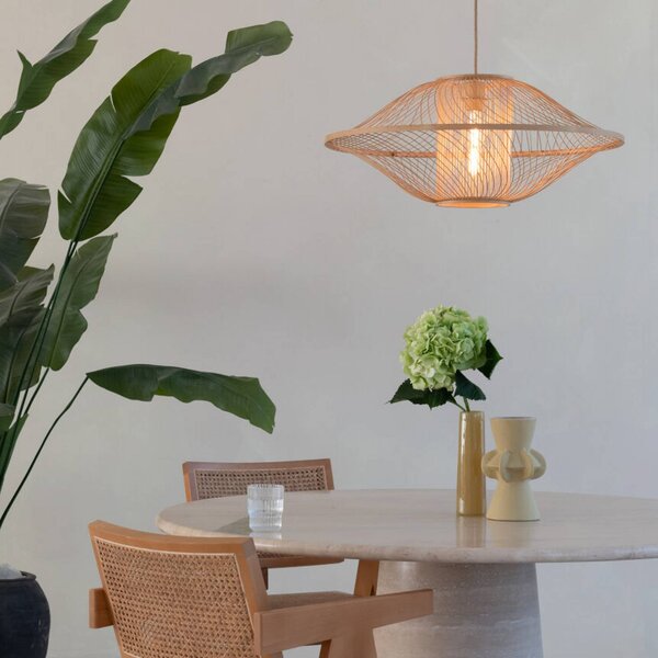 Good & Mojo Lampa wisząca Maui, możliwość ściemniania, jasne drewno, salon / jadalnia, bambus, design