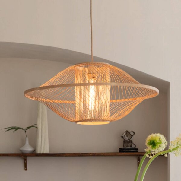 Good & Mojo Lampa wisząca Maui, możliwość ściemniania, jasne drewno, salon / jadalnia, bambus, design
