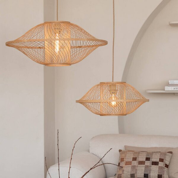 Good & Mojo Lampa wisząca Maui, możliwość ściemniania, jasne drewno, salon / jadalnia, bambus, design