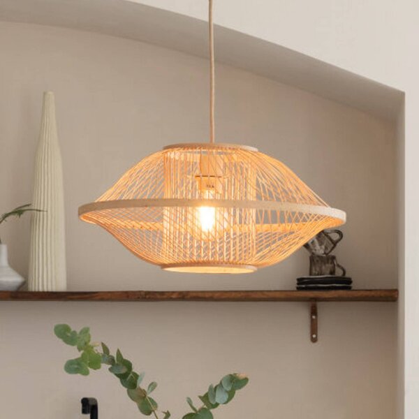 Good & Mojo Lampa wisząca Maui, możliwość ściemniania, jasne drewno, salon / jadalnia, bambus, design
