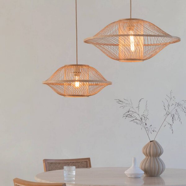 Good & Mojo Lampa wisząca Maui, możliwość ściemniania, jasne drewno, salon / jadalnia, bambus, design