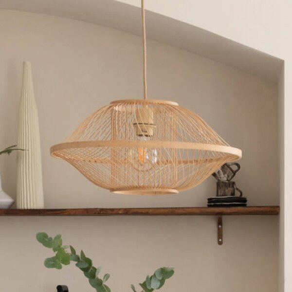 Good & Mojo Lampa wisząca Maui, możliwość ściemniania, jasne drewno, salon / jadalnia, bambus, design