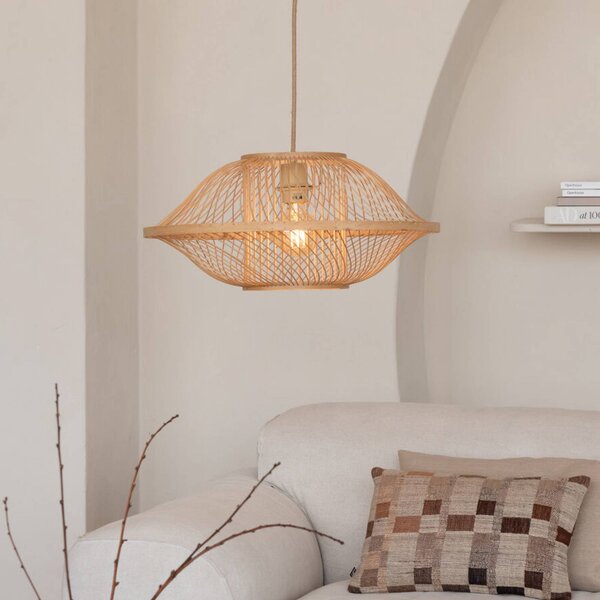 Good & Mojo Lampa wisząca Maui, możliwość ściemniania, jasne drewno, salon / jadalnia, bambus, design