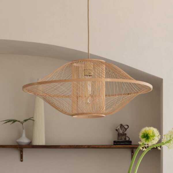 Good & Mojo Lampa wisząca Maui, możliwość ściemniania, jasne drewno, salon / jadalnia, bambus, design