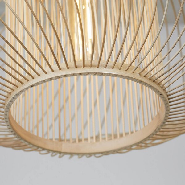 Good & Mojo Lampa wisząca Maui, możliwość ściemniania, jasne drewno, salon / jadalnia, bambus, design