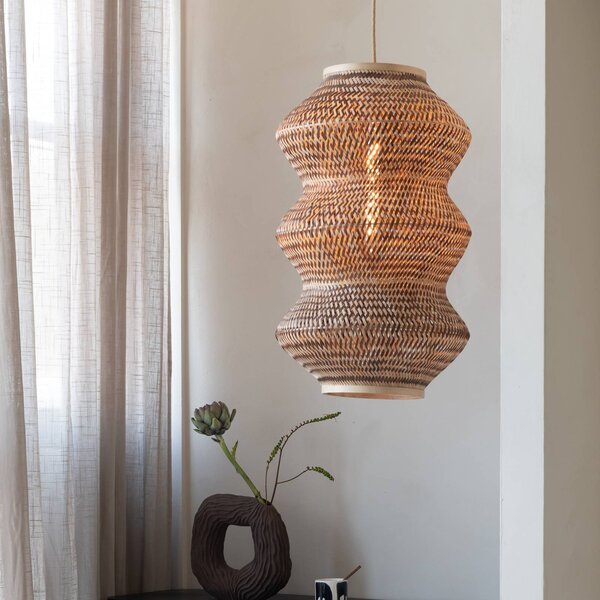 Good & Mojo Lampa wisząca Barbados, możliwość ściemniania, ciemne drewno, salon / jadalnia, bambus, design