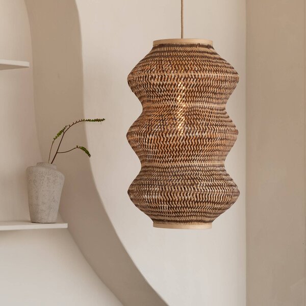 Good & Mojo Lampa wisząca Barbados, możliwość ściemniania, ciemne drewno, salon / jadalnia, bambus, design