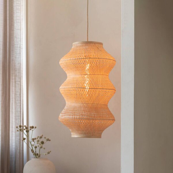 Good & Mojo Lampa wisząca Barbados, możliwość ściemniania, jasne drewno, salon / jadalnia, bambus, design