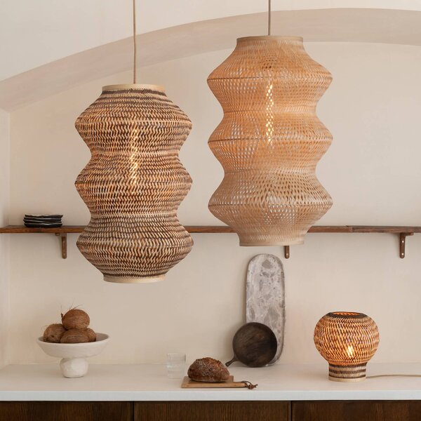 Good & Mojo Lampa wisząca Barbados, możliwość ściemniania, ciemne drewno, salon / jadalnia, bambus, design