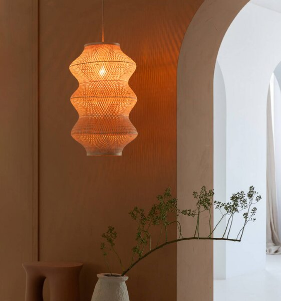 Good & Mojo Lampa wisząca Barbados, możliwość ściemniania, jasne drewno, salon / jadalnia, bambus, design