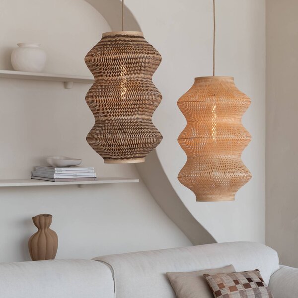 Good & Mojo Lampa wisząca Barbados, możliwość ściemniania, ciemne drewno, salon / jadalnia, bambus, design