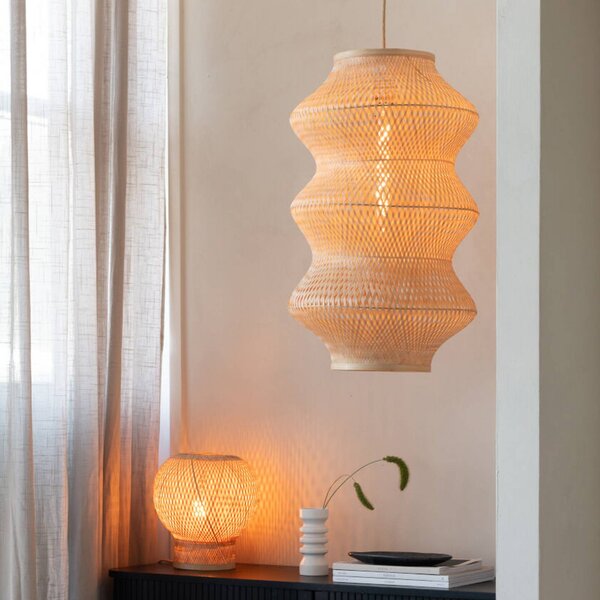 Good & Mojo Lampa wisząca Barbados, możliwość ściemniania, jasne drewno, salon / jadalnia, bambus, design