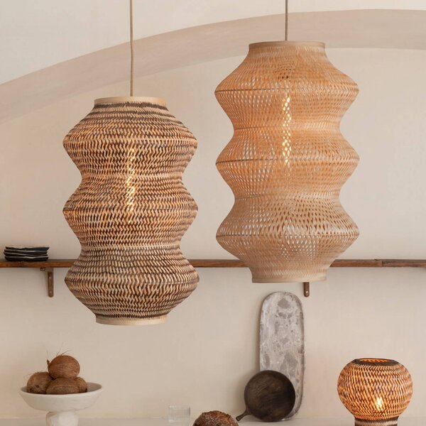 Good & Mojo Lampa wisząca Barbados, możliwość ściemniania, jasne drewno, salon / jadalnia, bambus, design