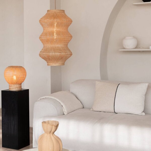 Good & Mojo Lampa wisząca Barbados, możliwość ściemniania, jasne drewno, salon / jadalnia, bambus, design