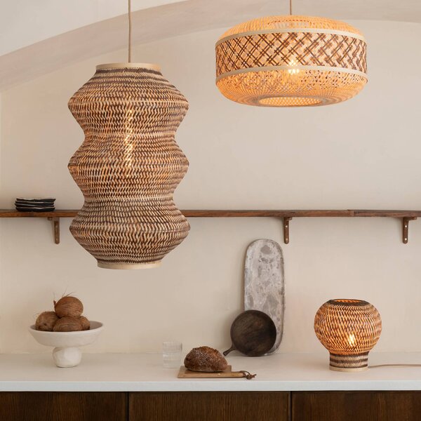 Good & Mojo Lampa wisząca Barbados, możliwość ściemniania, ciemne drewno, salon / jadalnia, bambus, design