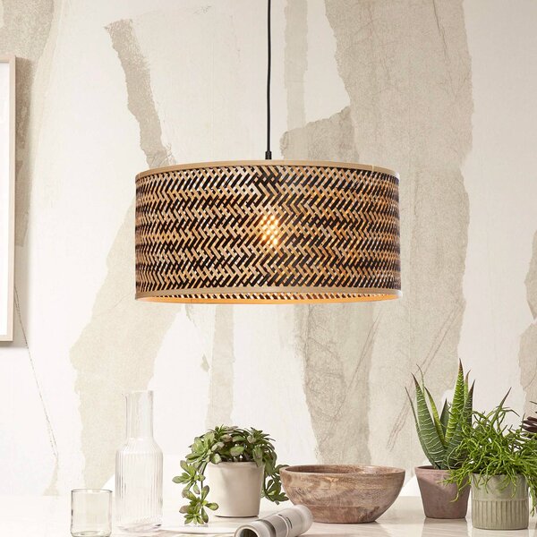 Good & Mojo Lampa wisząca Java, możliwość ściemniania, jasne drewno, salon / jadalnia, bambus, design
