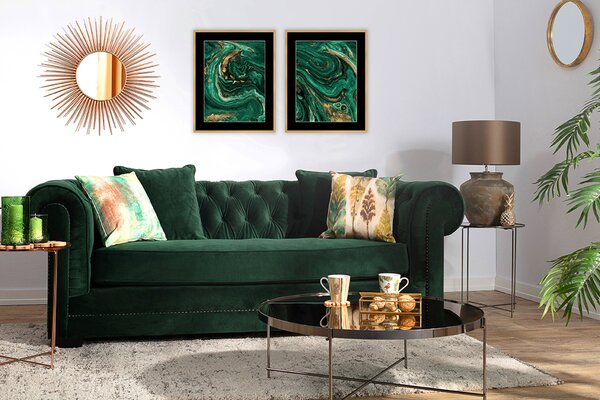 Obraz Abstract Green&Gold II 40 x 50 cm