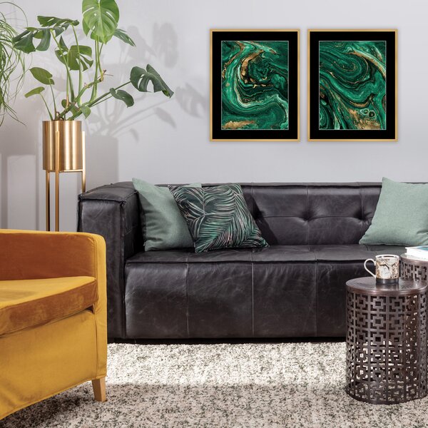 Obraz Abstract Green&Gold II 40 x 50 cm