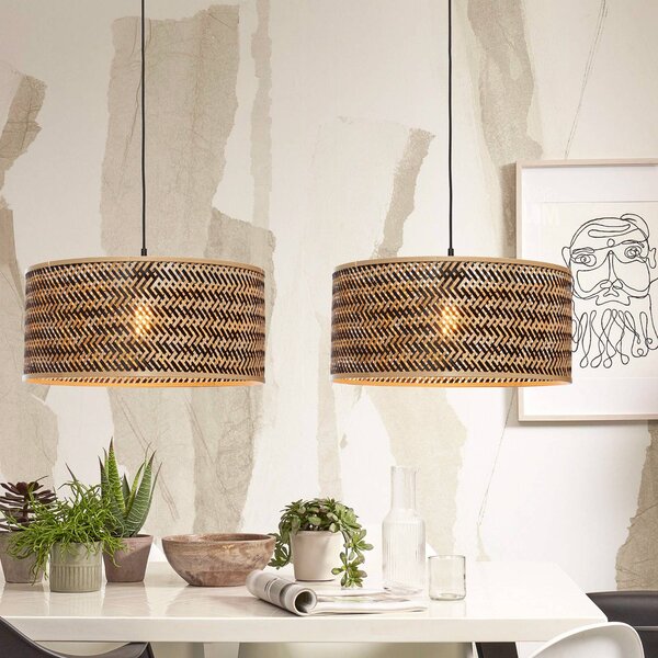 Good & Mojo Lampa wisząca Java, możliwość ściemniania, jasne drewno, salon / jadalnia, bambus, design