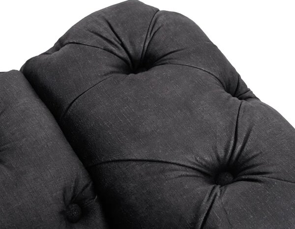 Sofa SORRENTO 3S Trzyosobowa Czarna Welurowa Nowoczesna Glamour