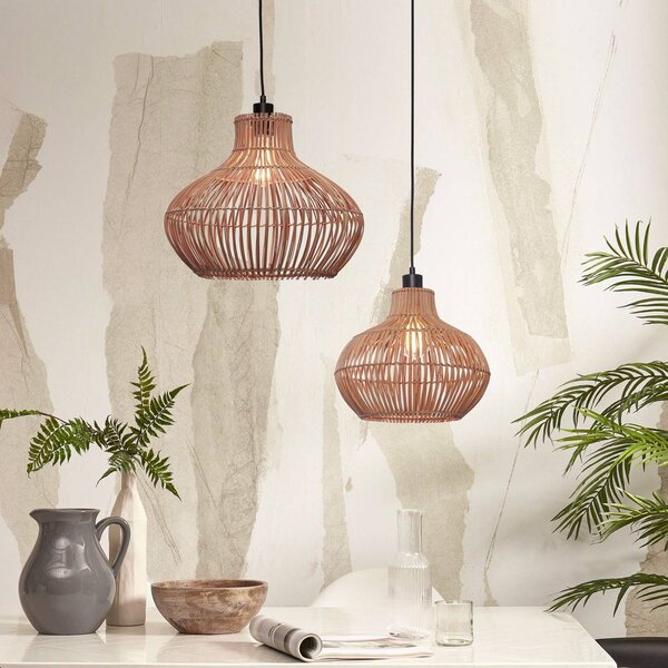 Good & Mojo Lampa wisząca Kalahari, możliwość ściemniania, jasne drewno, salon / jadalnia, drewno, design
