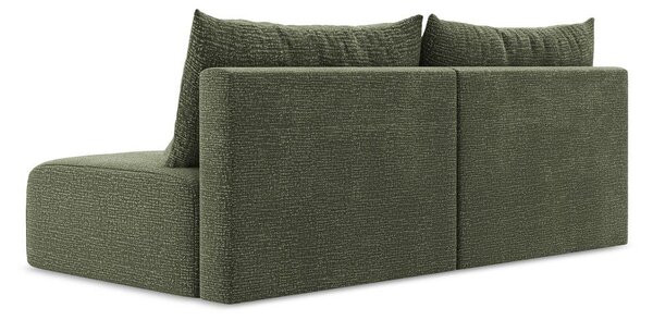 Zielona rozkładana/ze schowkiem sofa 216 cm Kalena – Makamii