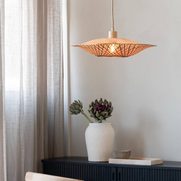 Good & Mojo Lampa wisząca Madura, możliwość ściemniania, jasne drewno, salon / jadalnia, bambus, design