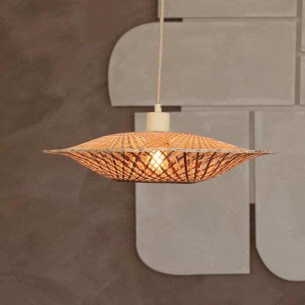 Good & Mojo Lampa wisząca Madura, możliwość ściemniania, jasne drewno, salon / jadalnia, bambus, design