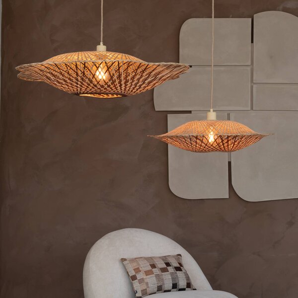 Good & Mojo Lampa wisząca Madura, możliwość ściemniania, jasne drewno, salon / jadalnia, bambus, design