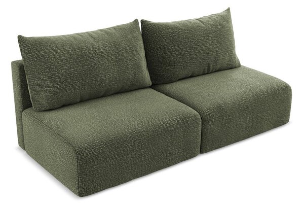 Zielona rozkładana/ze schowkiem sofa 216 cm Kalena – Makamii