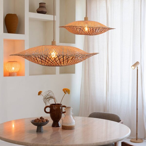 Good & Mojo Lampa wisząca Madura, możliwość ściemniania, jasne drewno, salon / jadalnia, bambus, design