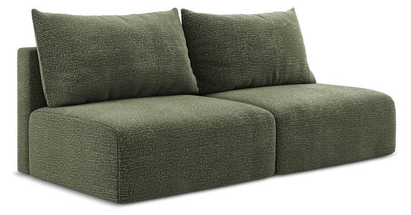 Zielona rozkładana/ze schowkiem sofa 216 cm Kalena – Makamii