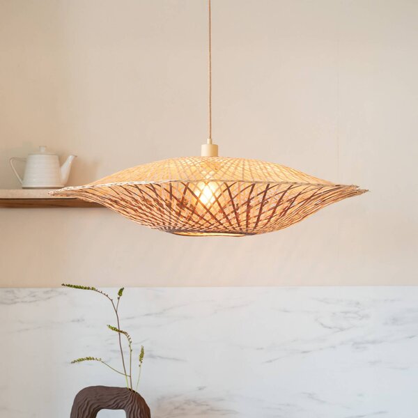 Good & Mojo Lampa wisząca Madura, możliwość ściemniania, jasne drewno, salon / jadalnia, bambus, design