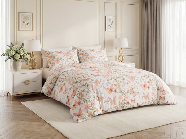 Pościel z mikrofibry ORANGE BUTTERFLY białe Rozmiar pościeli: 2 szt 70 x 80 cm | 160 x 200 cm