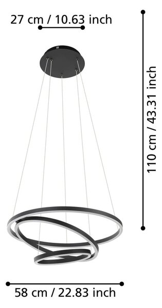 Inteligentna lampa wisząca LED 43 W LOBINERO-Z – EGLO