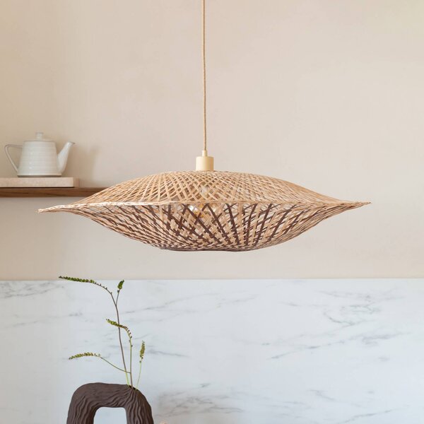 Good & Mojo Lampa wisząca Madura, możliwość ściemniania, jasne drewno, salon / jadalnia, bambus, design