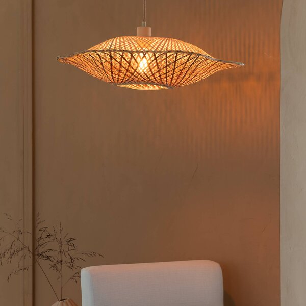 Good & Mojo Lampa wisząca Madura, możliwość ściemniania, jasne drewno, salon / jadalnia, bambus, design