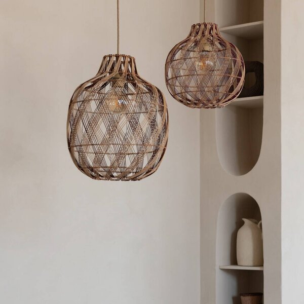 Good & Mojo Lampa wisząca Mendoza, możliwość ściemniania, jasne drewno, salon / jadalnia, bambus, design