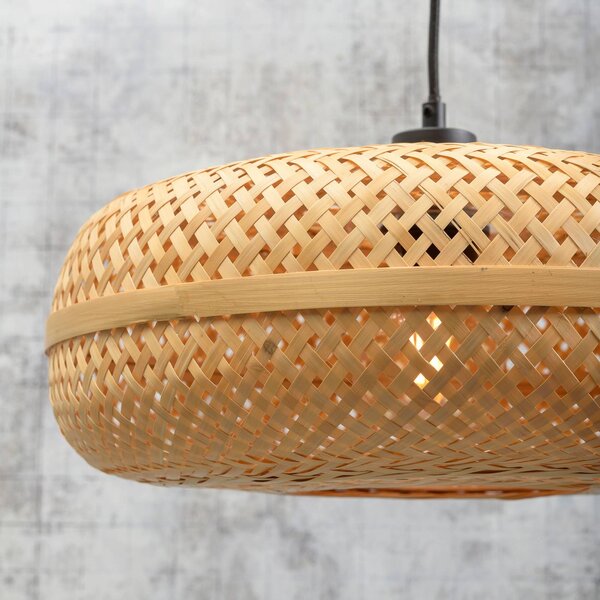 Good & Mojo Lampa wisząca Palawan, możliwość ściemniania, jasne drewno, salon / jadalnia, bambus, design