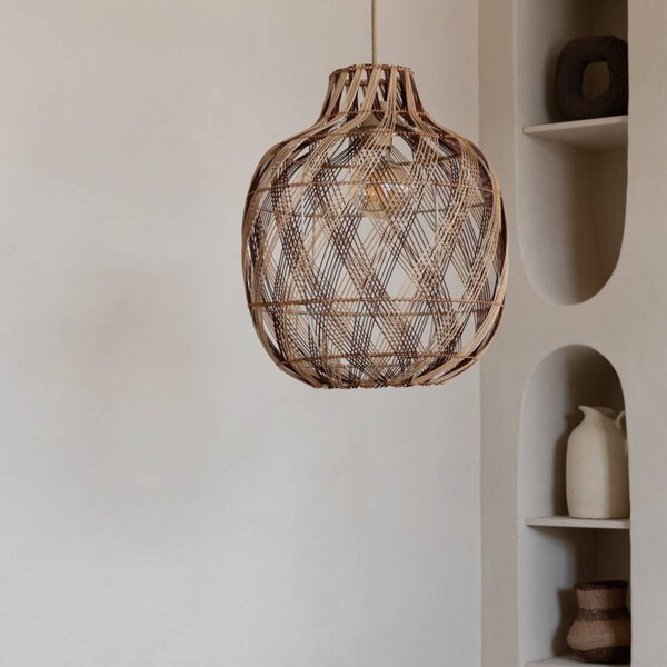 Good & Mojo Lampa wisząca Mendoza, możliwość ściemniania, jasne drewno, salon / jadalnia, bambus, design