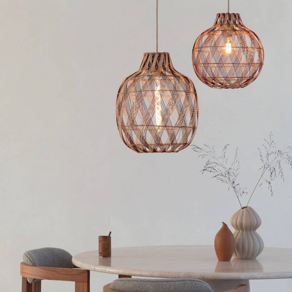 Good & Mojo Lampa wisząca Mendoza, możliwość ściemniania, jasne drewno, salon / jadalnia, bambus, design