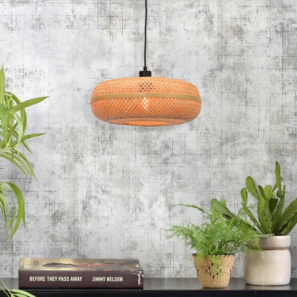 Good & Mojo Lampa wisząca Palawan, możliwość ściemniania, jasne drewno, salon / jadalnia, bambus, design