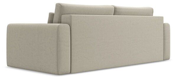 Beżowa aksamitna rozkładana/ze schowkiem sofa 238 cm Kapua – Makamii