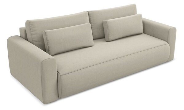 Beżowa aksamitna rozkładana/ze schowkiem sofa 238 cm Kapua – Makamii
